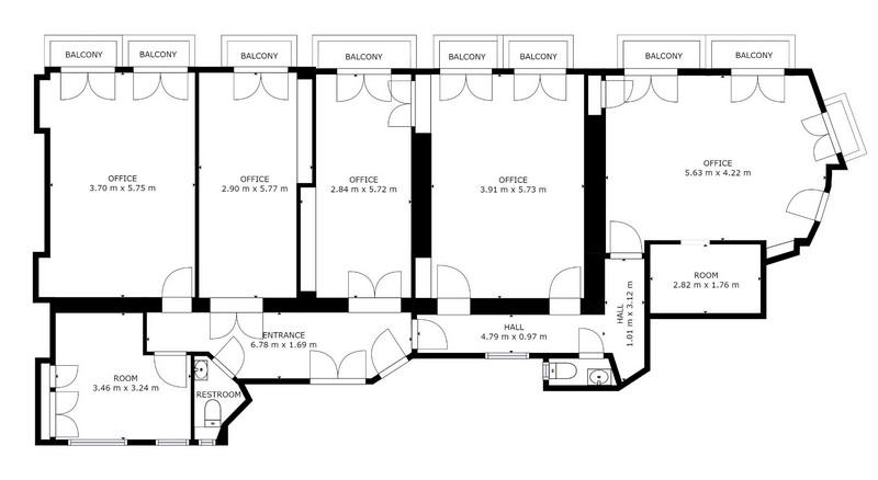 Bureaux lumineux avec vue dégagée et distribution rationnelle